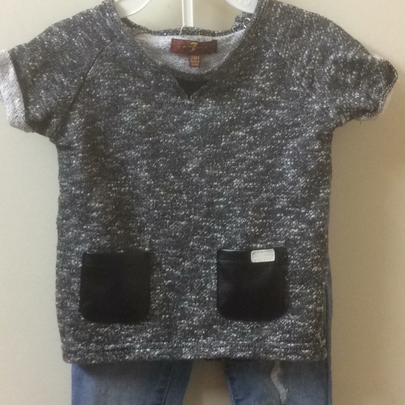 7 For All Mankind shirt/Gap elastic Sz 2Tpants - Picture 7 of 11